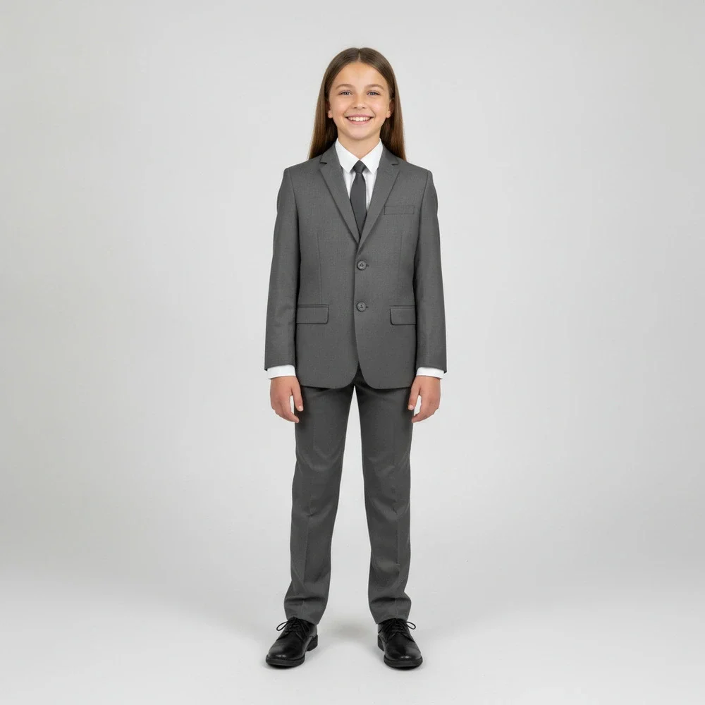 Perry Ellis 5PC Suit Set | Boys’ 18 Regular Gray Formal Polyester